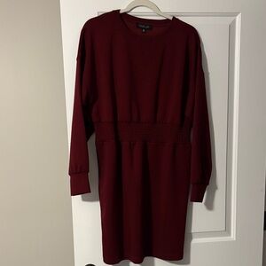 Rachel Zoe Deep Red Long Sleeve Dress